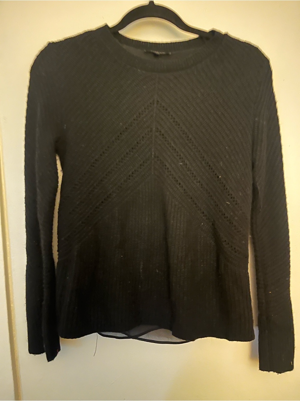 Lucky Brand Black Knit Chevron Sweater